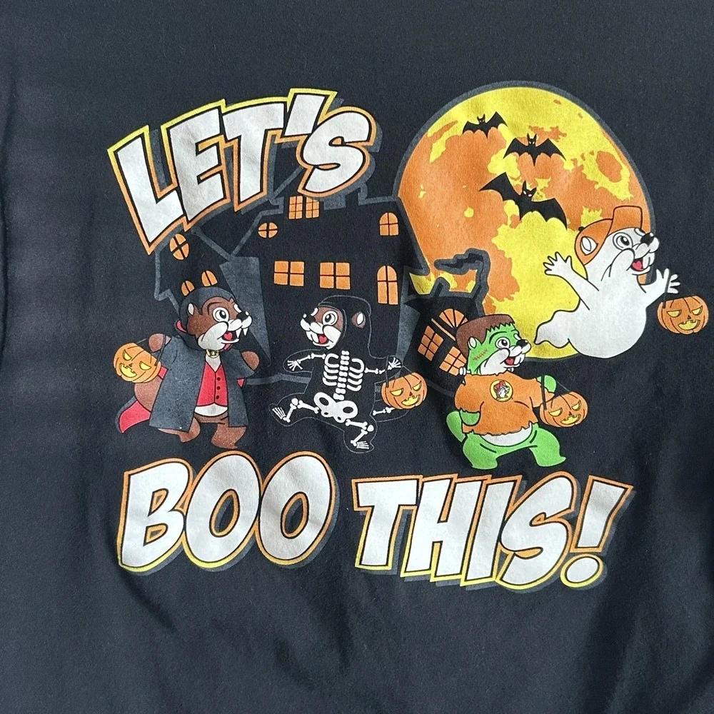 Buc-ee's Halloween T-Shirt Lets Boo This Size Large Black Graphic T-shirt